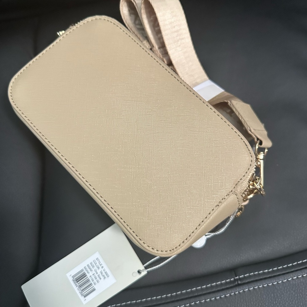 Valentino Orlandi Beige Crossbody Bag with Gold Studded Accents - Picture 5 of 6